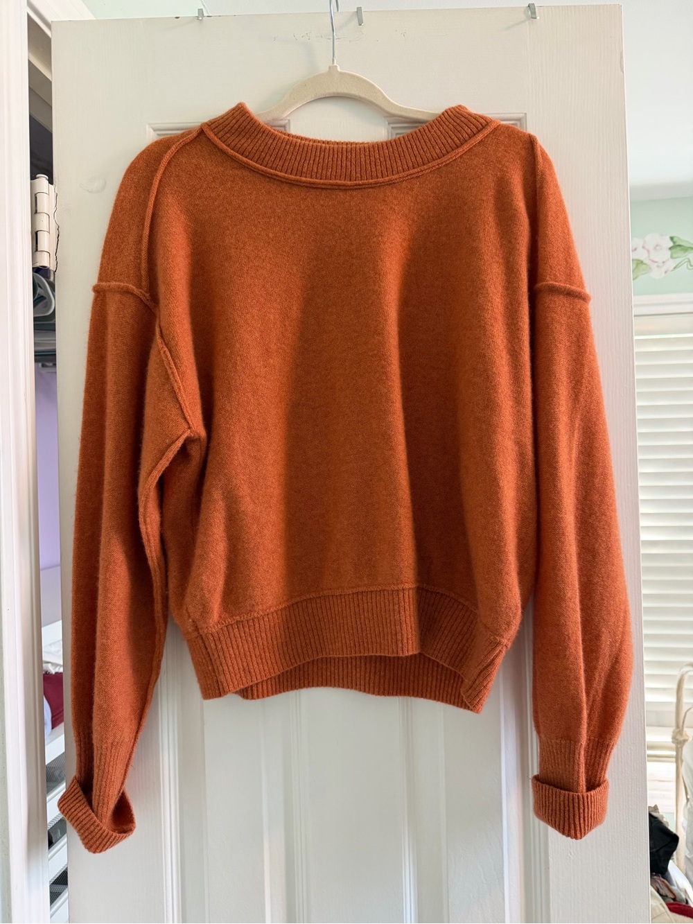 Free People Kora Orange Cashmere Sweater
